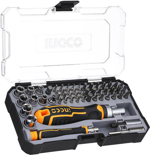 Ingco Screwdriver Socket with 55 Magnetic Interchangeable Tips