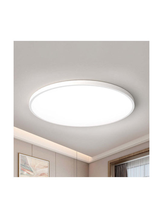 Lightex Φωτιστικό Πλαφονιέρα Οροφής Λευκή με Ενσωματωμένο LED