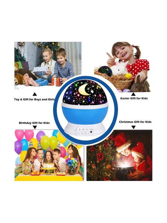 Led Περιστρεφόμενο Παιδικό Φωτιστικό Projector με Εναλλαγές Χρωματισμών Γαλάζιο Led Περιστρεφόμενο Παιδικό Φωτιστικό Projector με Εναλλαγές Χρωματισμών Γαλάζιο