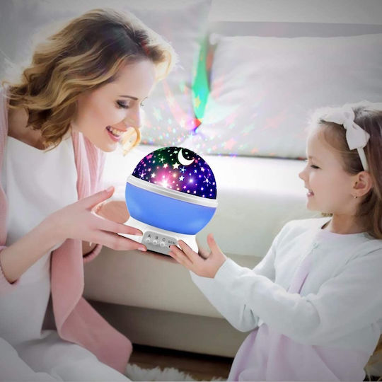 Led Rotating Kids Projector Lamp with Color Changes Light Blue