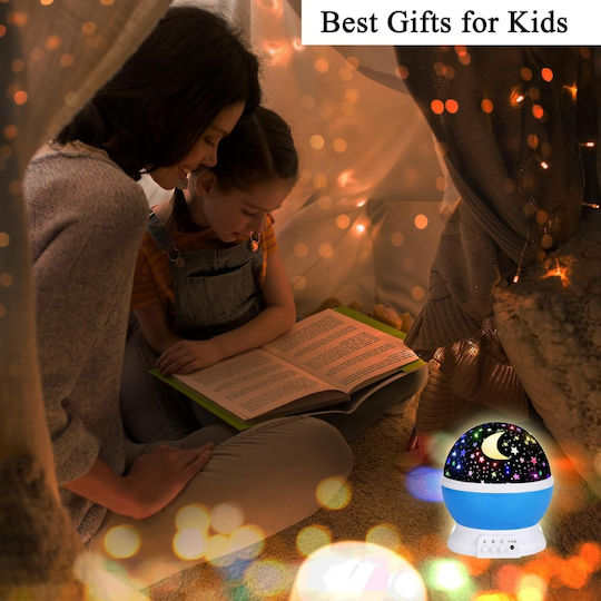 Led Rotating Kids Projector Lamp with Color Changes Light Blue