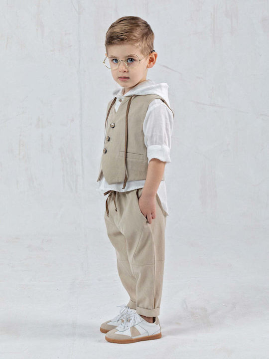Kids' Set with Pants Summer 4pcs Beige