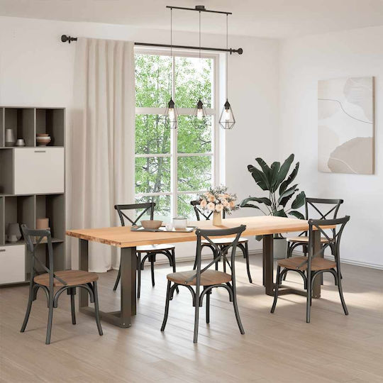 vidaXL Picior Metalic Mobilier 2 Bucăți Potrivit Pentru Masă / Măsuță / Birou 70x35x72cm Natural