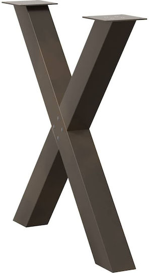 vidaXL Metallic Furniture Leg 2 Pieces Suitable for Table / Coffee Table / Office 80x72x72cm Brown