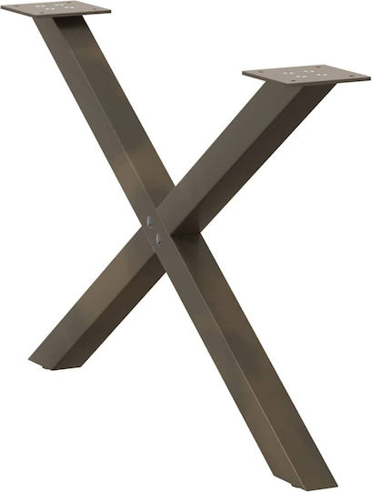 vidaXL Metallic Furniture Leg 2 Pieces Suitable for Table / Coffee Table / Office 70x42x42cm Brown