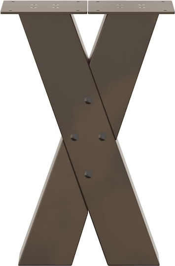 vidaXL Metallic Furniture Leg 2 Pieces Suitable for Table / Coffee Table / Office 28x42x42cm Brown