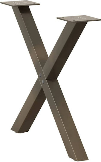 vidaXL Металик Крак На Мебел 2 Бройки Подходящ За Маса / Малка Маса / Офис 60x42x42см Кафяв