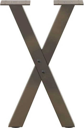 vidaXL Metallic Furniture Leg 2 Pieces Suitable for Table / Coffee Table / Office 28x42x42cm Brown