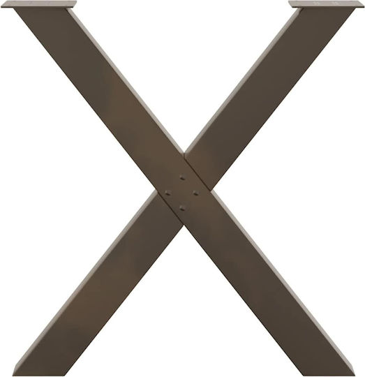 vidaXL Metallic Furniture Leg 2 Pieces Suitable for Table / Coffee Table / Office 70x72cm Brown