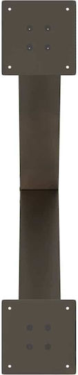 vidaXL Metallic Furniture Leg 2 Pieces Suitable for Table / Coffee Table / Office 70x72cm Brown