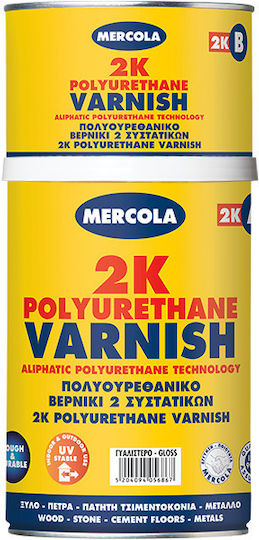 Mercola Βερνίκι Εμποτισμού Πολυουρεθάνης 2 Συστατικών Διαλύτου Άχρωμο Σατινέ 10lt