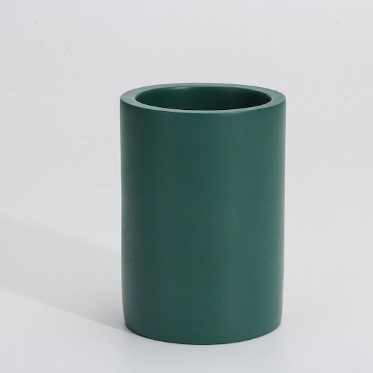 Inter Ceramic Emerald Bathroom Box Icca 55658 Dg Freestanding Polyresin 10.1x7cm Matte Emerald