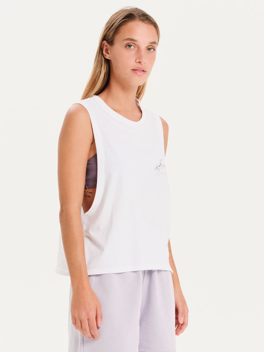 Japan Damen Crop Top Baumwolle Ärmellos Weiß