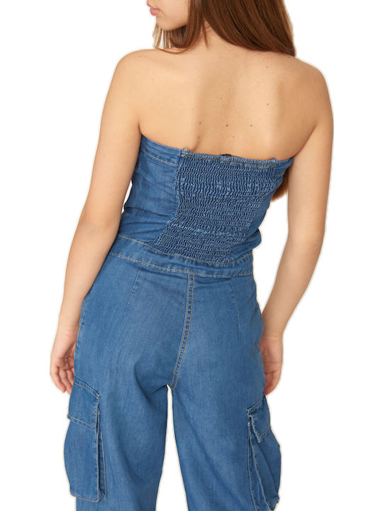 Kinder Overall Jeans Rot