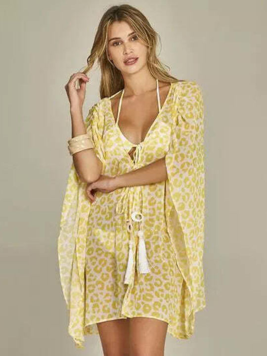 Empress Kimono Für Damenbademode Gelbes