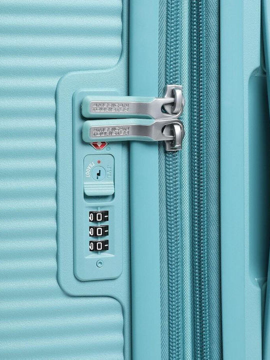 American Tourister Soundbox Spinner Medium Hard Suitcase Turquoise With 4 Wheels Height 67cm