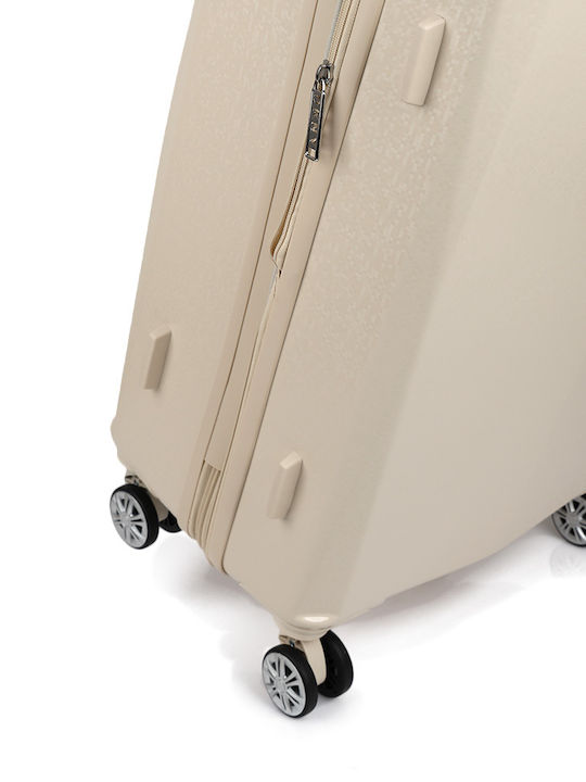 DKNY Medium Hard Travel Suitcase Ivory with 4 Wheels