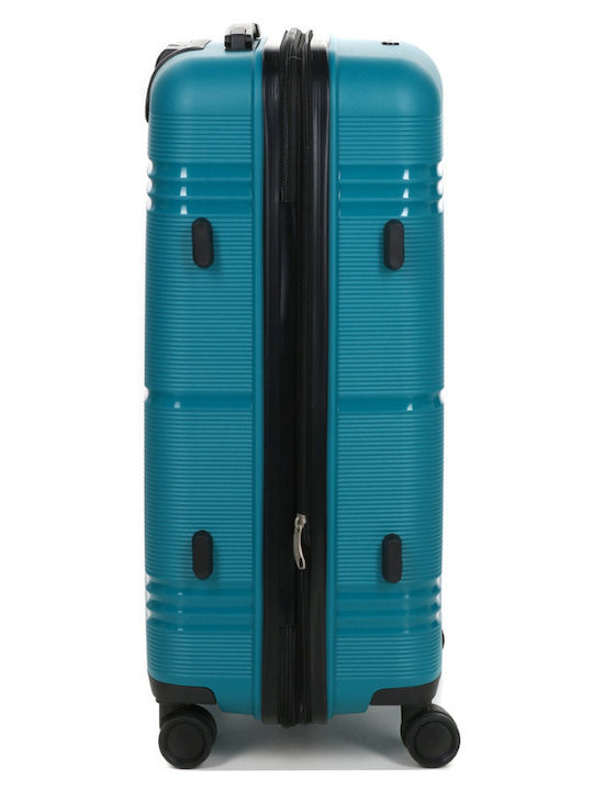 WORLDLINE Mittlerer Reisekoffer Hartschalen Petrol Blue mit 4 Räder