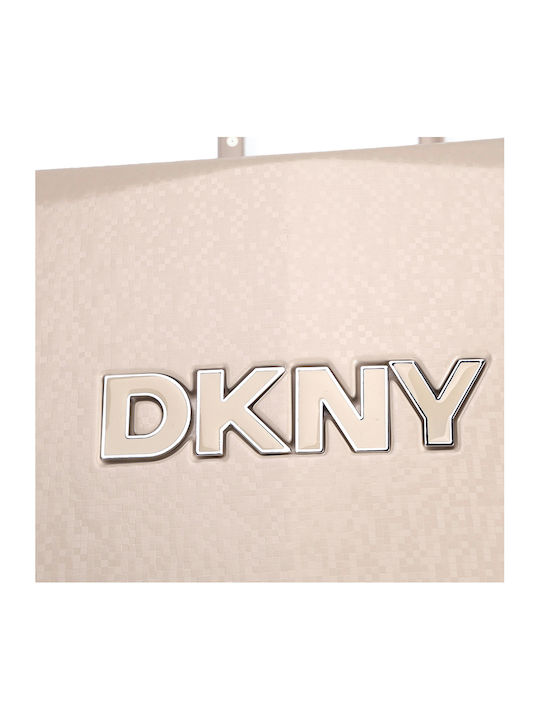 DKNY Medium Hard Travel Suitcase Ivory with 4 Wheels