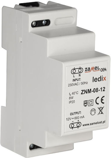 Модулно LED захранване 8W 12V DC Znm-08-12