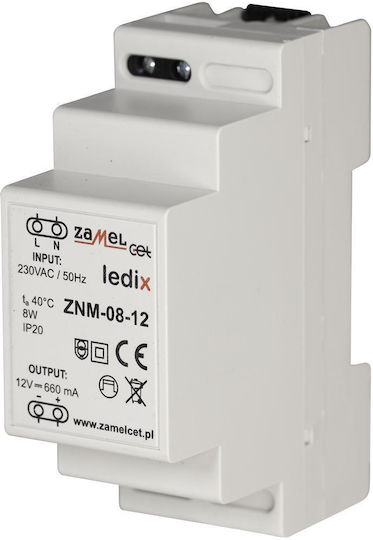 Модулно LED захранване 8W 12V DC Znm-08-12
