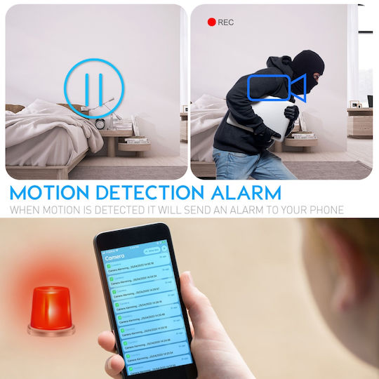 Cameră spion ascunsă 4K în ceas digital Wi-Fi viziune nocturnă senzor de mișcare iOS Android