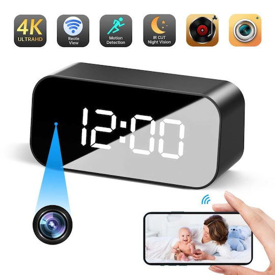 4k Hidden Spy Ip Camera In Desk Clock Wi-fi Motion Detection Night Vision App Control 4h Battery Life