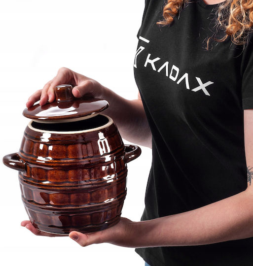 Kadax Ваза за Обща Употреба с Капак Керамика Кафява 2500ml