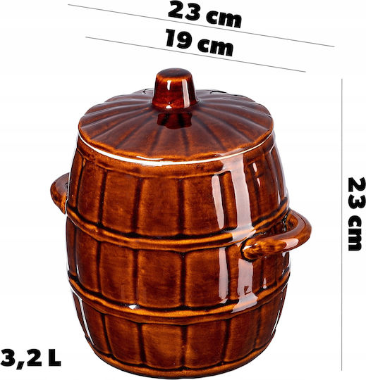 Kadax Vază Utilizare Generală Cu Capac Ceramică Maro 3200ml