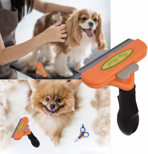 Bürste Mittel für langhaarige Hunde zur Fellpflege Orange