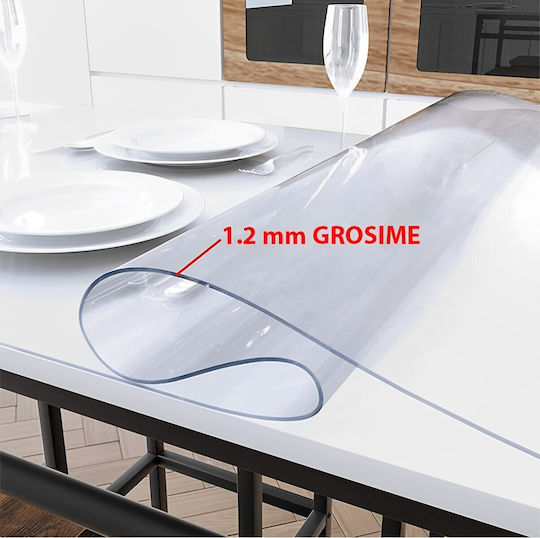 Față de masă din silicon transparent 50x80 cm grosime 1,2 mm aspect de sticlă