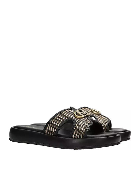 Flache Sandalen Für Damen Schwarz