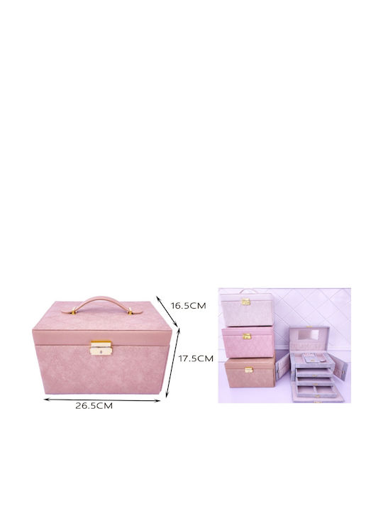 My Home Luxury Κουτί Κοσμημάτων Ταξιδιού Καφέ 16.5x17.5x26.5cm