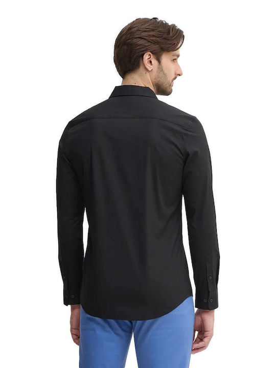 Long-sleeved Cotton Shirt Black