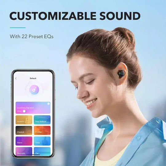 Soundcore by Anker A25i In-Ear Bluetooth-Freisprecheinrichtung Kopfhörer mit Schweißresistenz und Ladeetui Schwarz