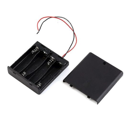 4xAAA Kunststoff-Batteriehalter 4 x 1,2V Abdeckung Schalter
