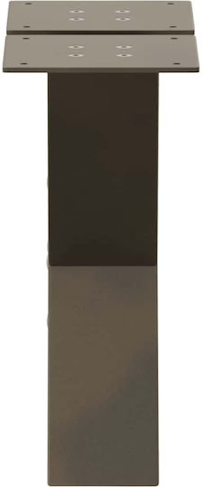 vidaXL Metallic Furniture Leg 2 Pieces Suitable for Table / Coffee Table / Office 30x30cm Brown