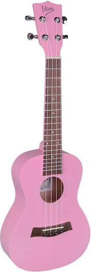 V-tone Uk23 Pk Acoustic Concert Ukulele 23" Pink + Cover Ukulele Bag Carrying Case 3 Picks Pink