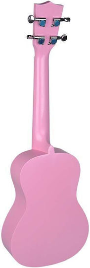 V-tone Uk23 Pk Acoustic Concert Ukulele 23" Pink + Cover Ukulele Bag Carrying Case 3 Picks Pink
