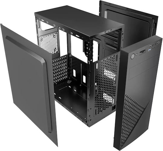 Gembird Fornax 170 Midi Tower Κουτί Υπολογιστή Μαύρο