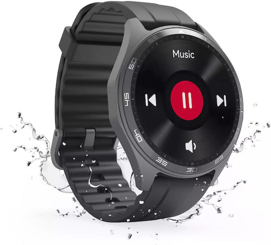 HAMA 7010 46mm Αδιάβροχο Smartwatch με Παλμογράφο (Μαύρο)
