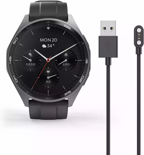 HAMA 7010 46mm Αδιάβροχο Smartwatch με Παλμογράφο (Μαύρο)