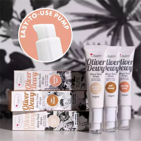 Thebalm Oliver Dewy Face Drops Liquid Highlighter Shade Sun-kissed Volume Ml 28