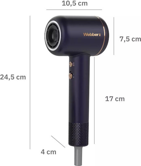 Webber Naturals Πιστολάκι Μαλλιών Turbo με Φυσούνα 1600W