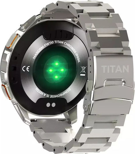 MaxCom FW110 Titan Chronos Titanium Smartwatch με SIM και Παλμογράφο (Ασημί)