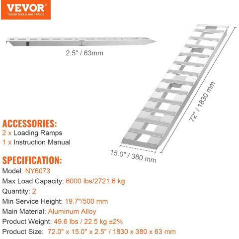 Vevor Vehicle Lift Ramps with Maximum Pressure up to 3 Tons