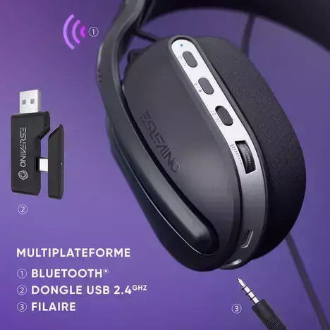 Oniverse Polaris Drahtloses Über Ohr Gaming-Headset mit Konnektivität 3,5 mm / Bluetooth / USB für Nintendo Switch / PC / PS4 / PS5