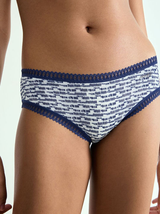 Βαμβακερά Women's String 3Pack with Lace Sky blue