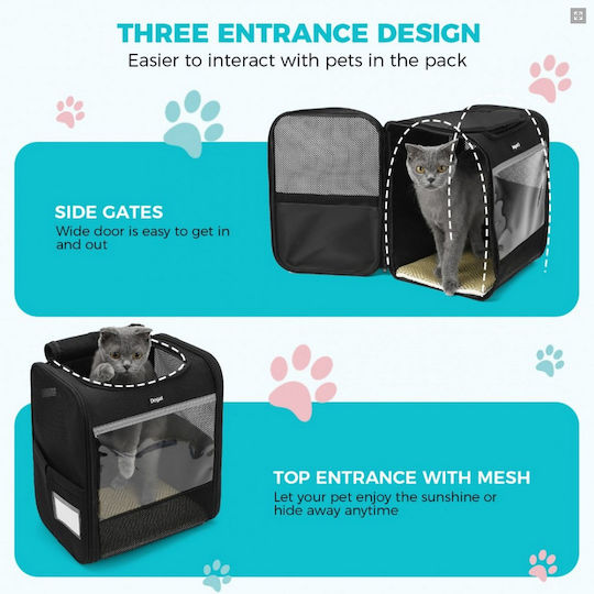 Miss Lulu Rucksack für Hunde / Katzen Schwarz