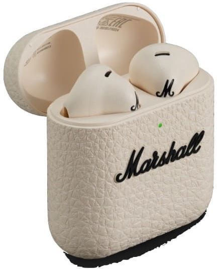 Marshall Minor IV Earbud Bluetooth Handsfree Earphones with Sweat Resistance and Charging Case Cream